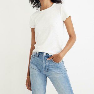 Madewell Baby Tee Ruffle Edge NWOT